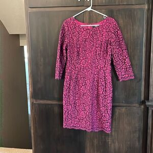 Alex Marie Burgundy Lace Sheath Dress Size 12